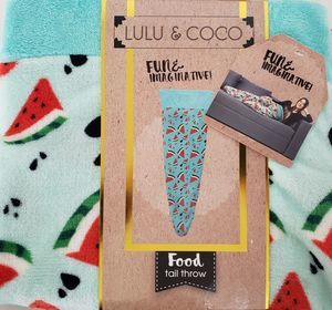 Lulu & Coco Watermelon Tail Throw Blanket Cover Relax Cozy 18 x 52 Novelty Fun G